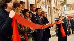 HOVERAir CMO Ken Huang at the opening ceremony of The Luxury Icons in Milan's Quadrilatero della Moda.